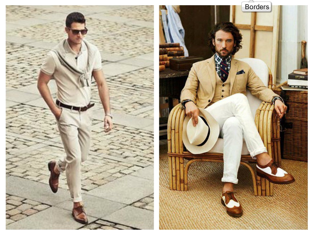 Bílá a khaki kombinace - pánské fashion trendy 2015