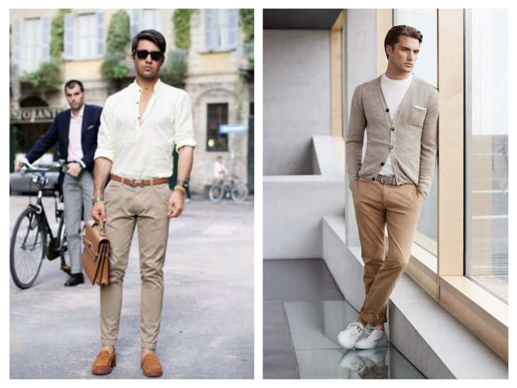 Bílá a khaki kombinace - pánské fashion trendy 2015