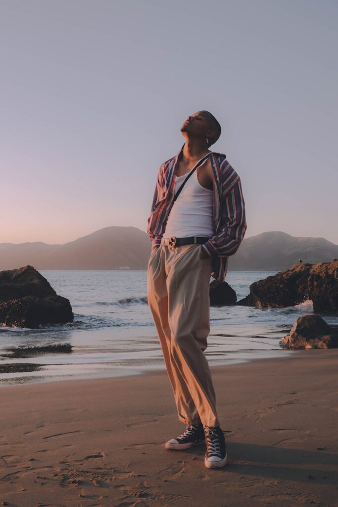 Man Standing on Seashore