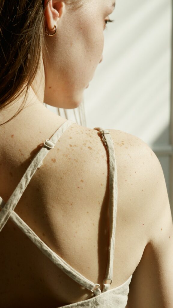 A Close-Up Shot of a Woman's Back