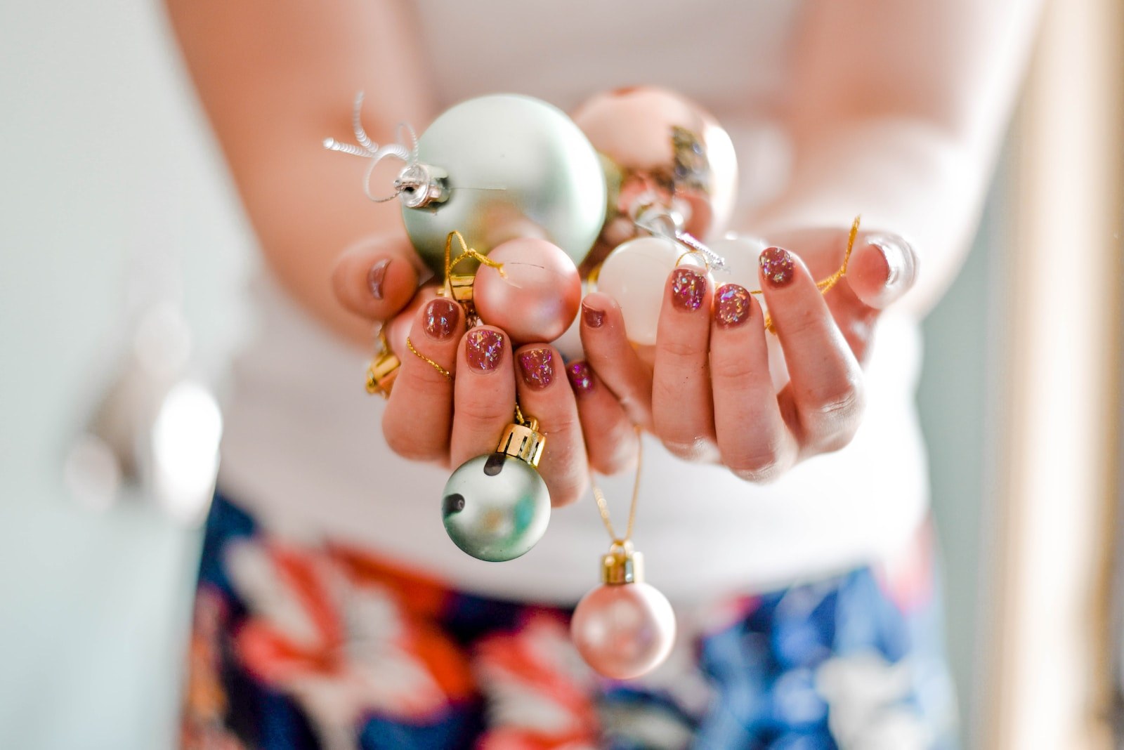 baubles in woman's hands