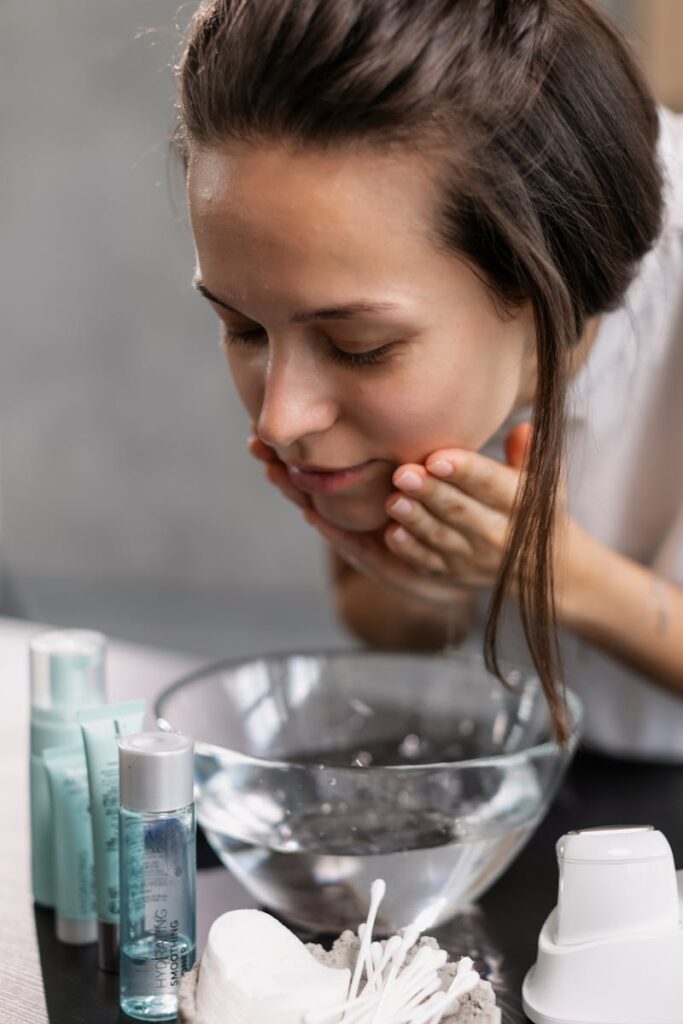 A Woman Washing her Face