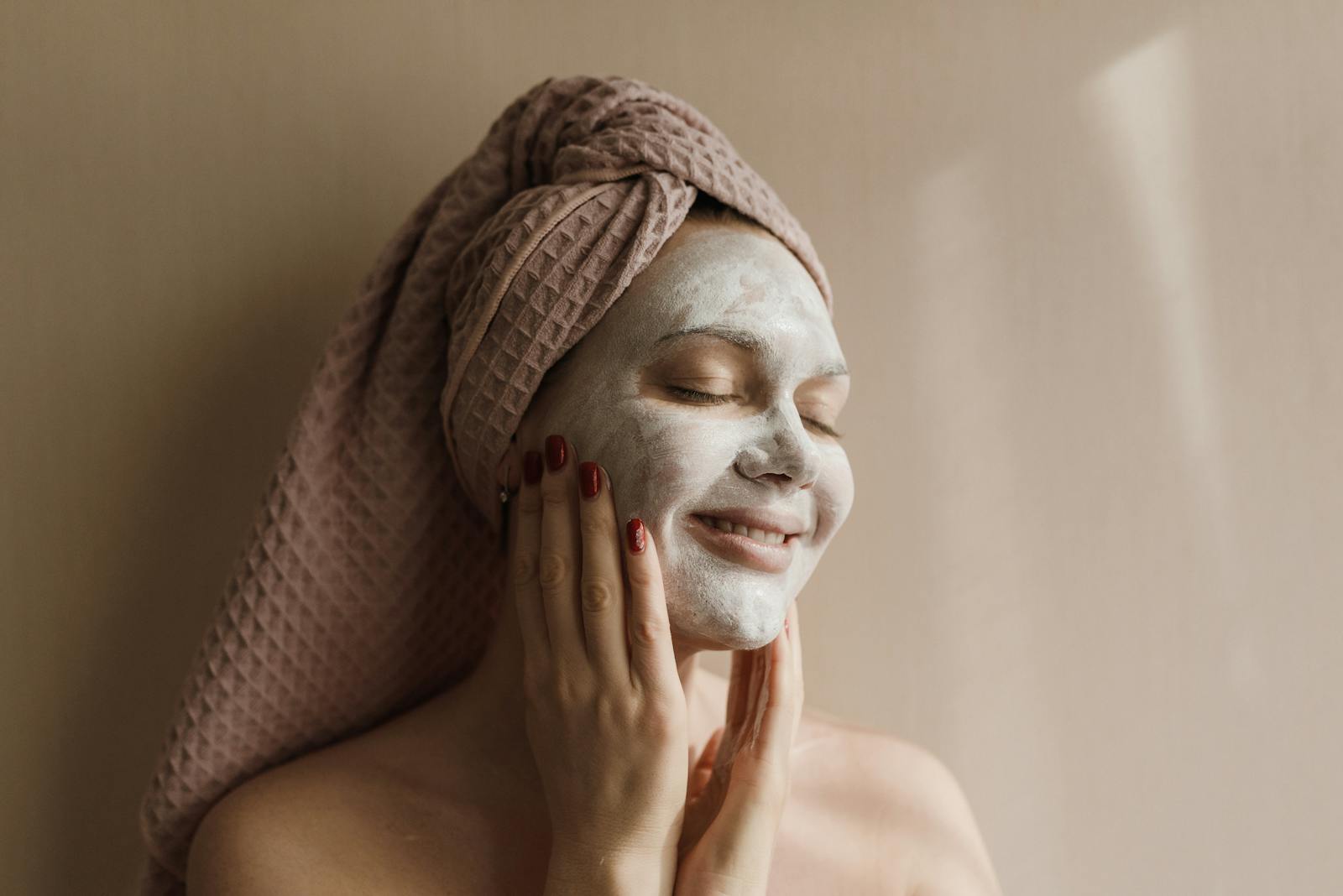 A Woman With a White Facial Mask