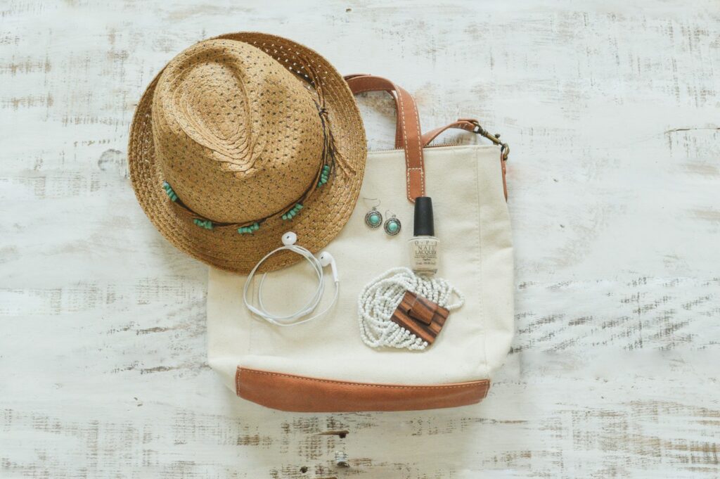 brown fedora hat on white table